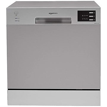 AmazonBasics ABDW2021002 2021 8 Place Setting Dishwasher (Silver) (OPEN BOX) AmazonBasics ABDW2021002 2021 8 Place Setting Dishwasher (Silver) (OPEN BOX)